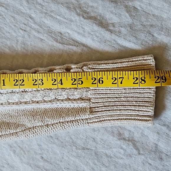 J.Crew Cream Lambswool Blend Sweater Popcorn Cable Knit Size Medium - Picture 10 of 13